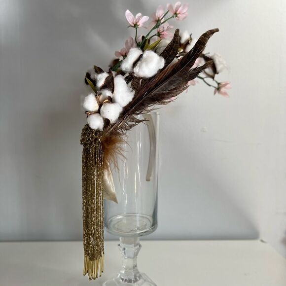 Cotton + Pheasant Fascinator 🐎 Kentucky Derby 🌸 Garden Party 🎉 Soirée - Picture 6 of 7